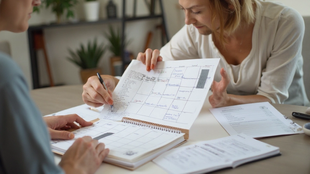 Planner aberto mostrando planejamento semanal com metas e cronograma